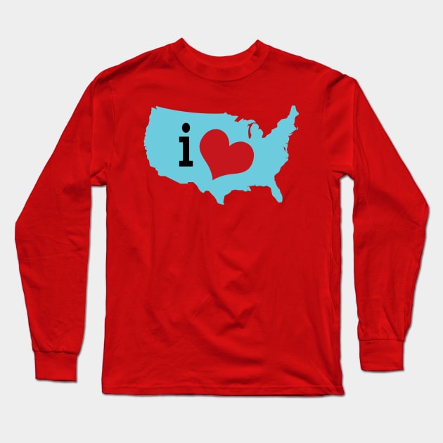 Heart USA Long Sleeve T-Shirt by oddmatter